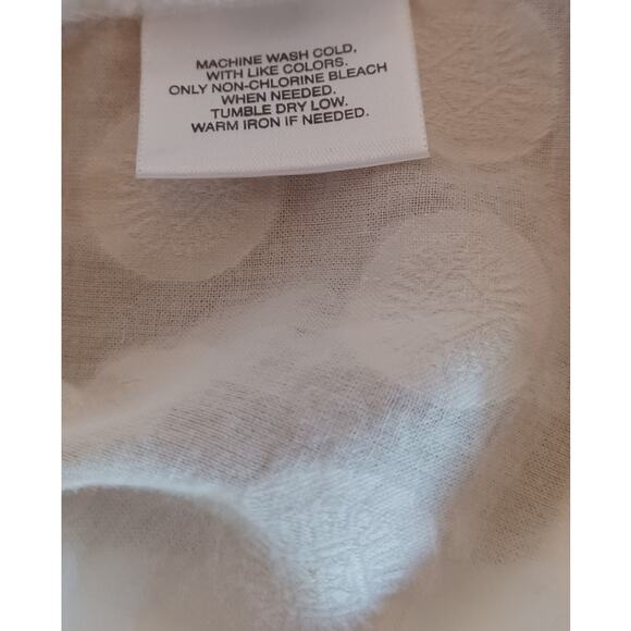 VTG Route 66 Tunic Women's Size 2X Cream Color Button Up Embroidered Polka Dots - Picture 7 of 7